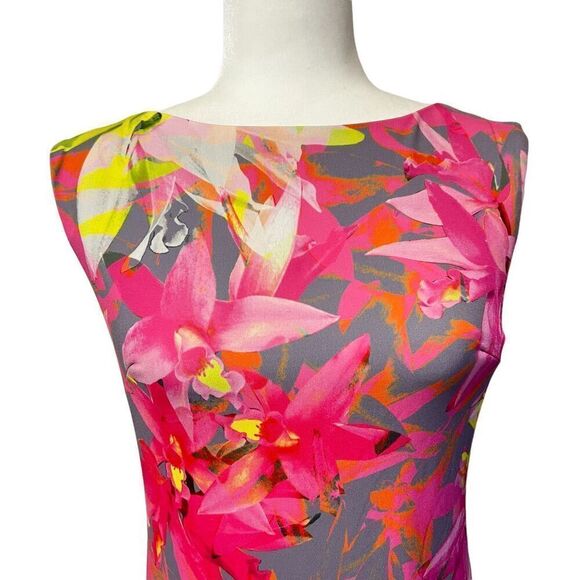 TRINA TURK NWT SZ Small Floral Sheath Silhouette Dress Felana Summer Spring Sz2 - Picture 10 of 12